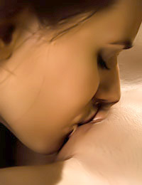 Drop-dead-gorgeous teen lesbians Juliya and Kena make sweet love on the couch.