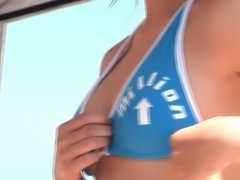 Beach volleyball player Rika Asao gets hot and sweaty and a mouthfulof spunk